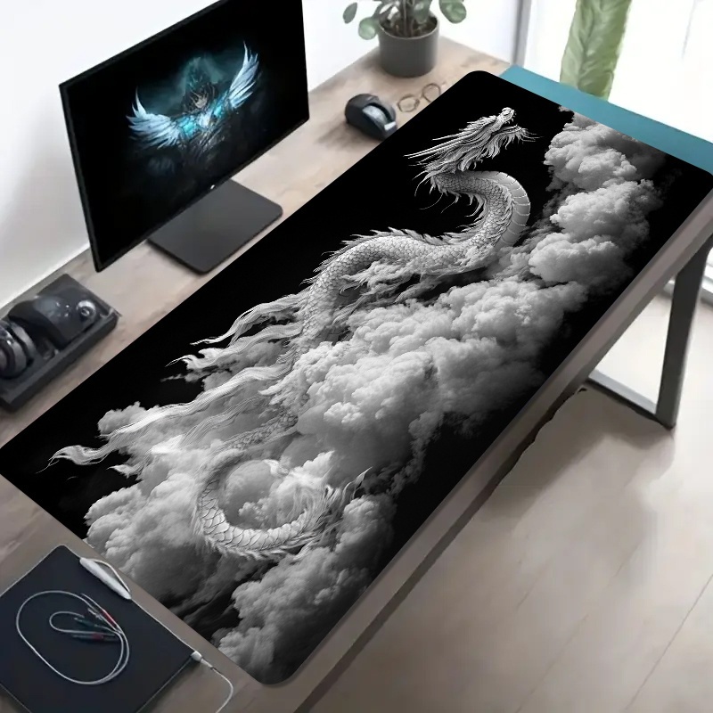 Desk Setup Black And White - Czarno-biała podkładka pod mysz dla graczy