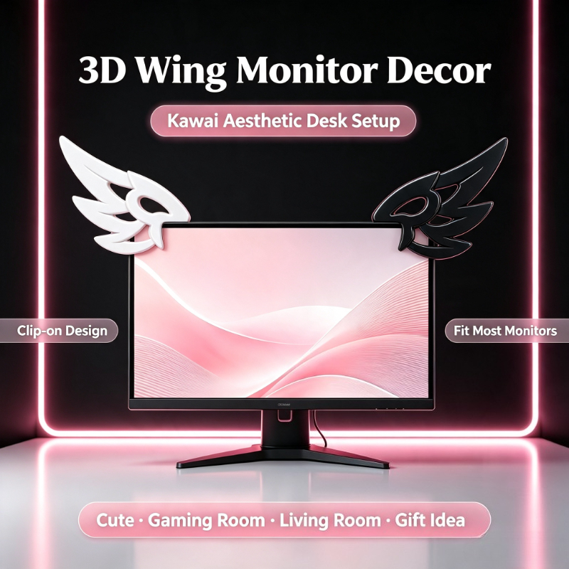 Desk Setup Pegboard - Urocze 3D ozdoby w kształcie skrzydeł