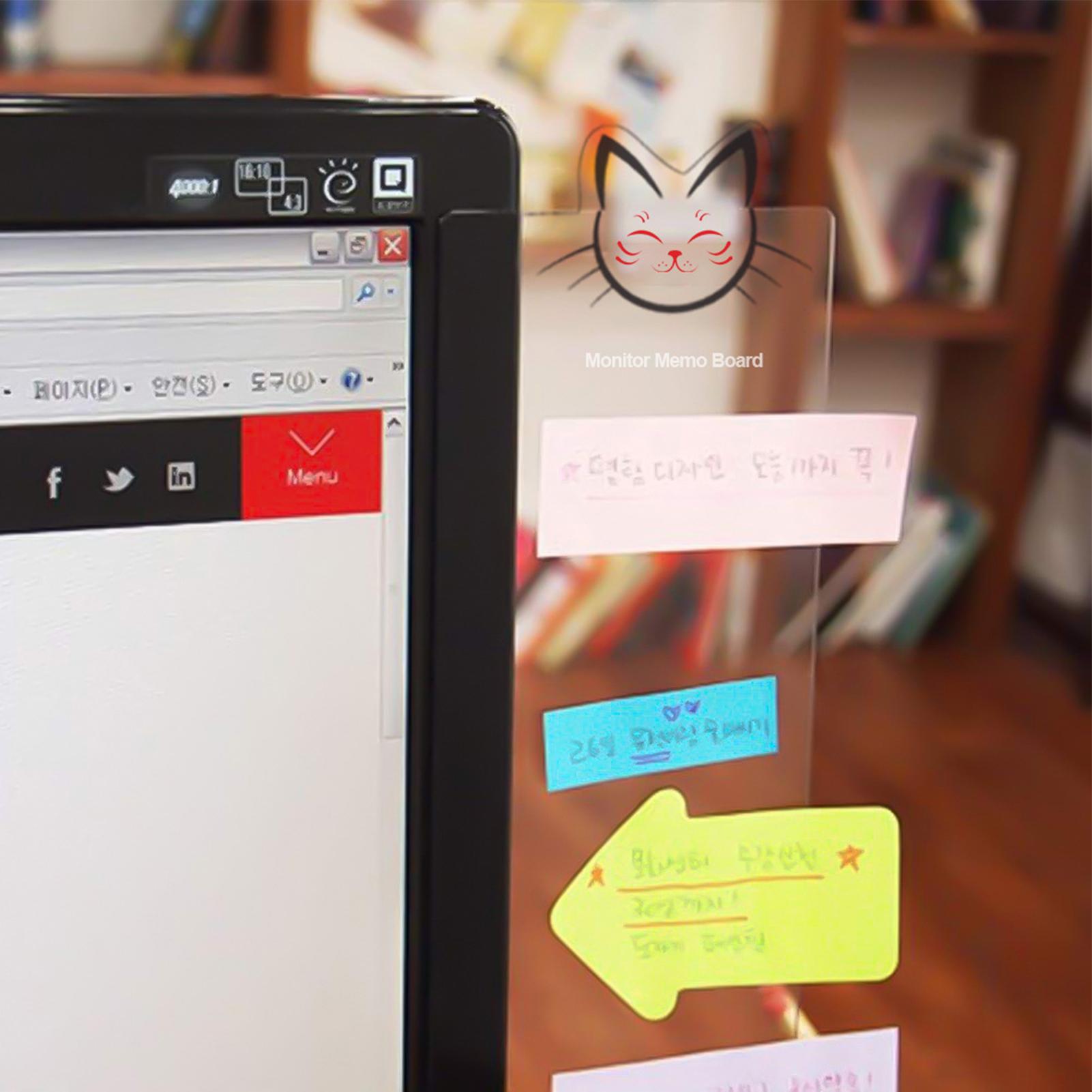 Sticky Memo Holder - Akrylowy organizer na notatki do monitora,