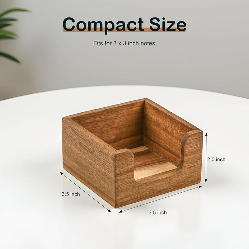 Sticky Memo Holder - Minimalistyczny drewniany organizer na biurko, 3