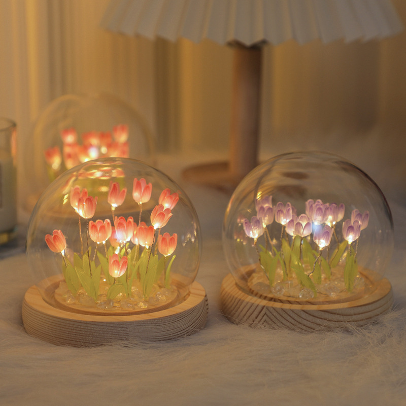 Desk Setup Light - Ręcznie robiona lampka nocna z tulipanem