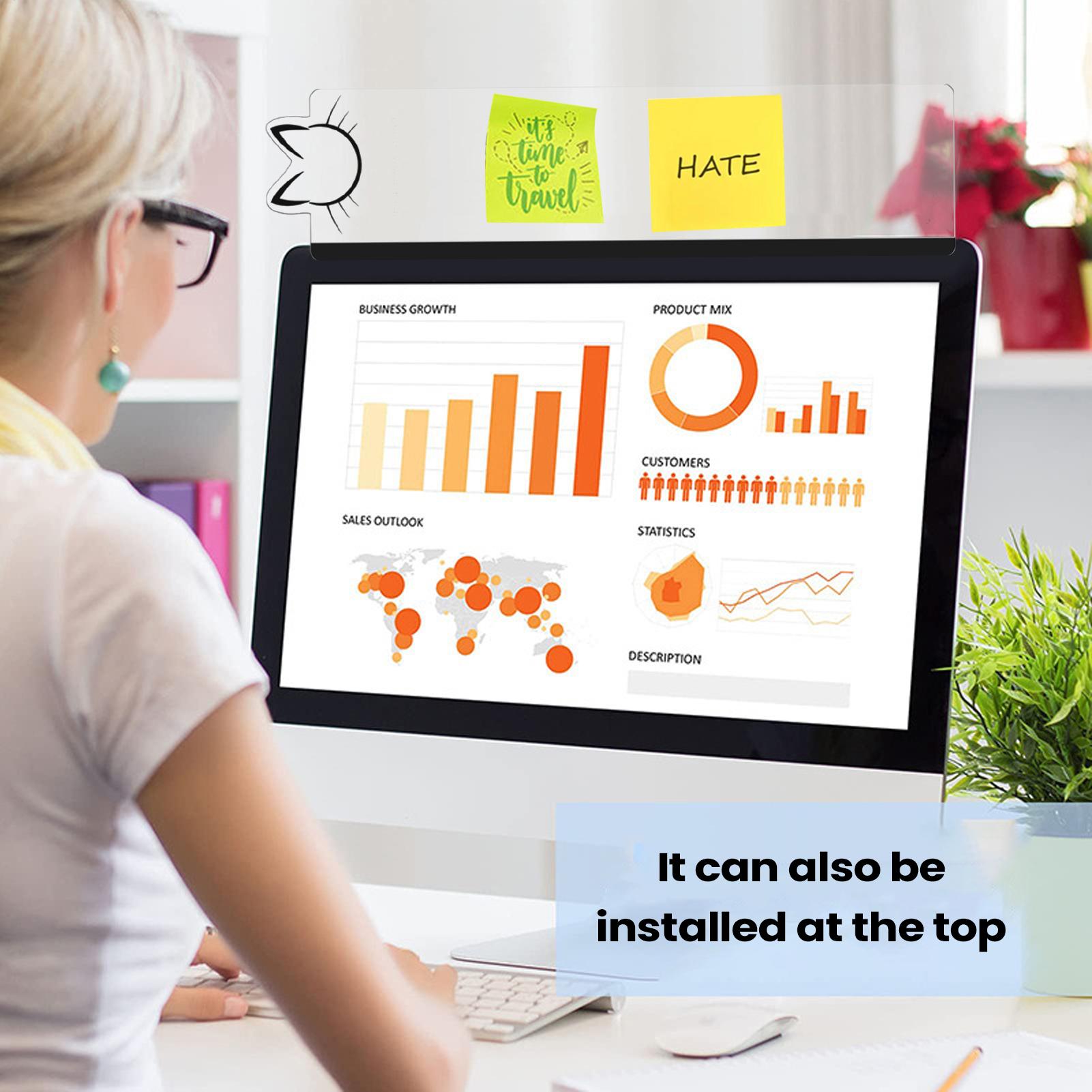 Sticky Memo Holder - Organizer akrylowy na notatki do monitora,