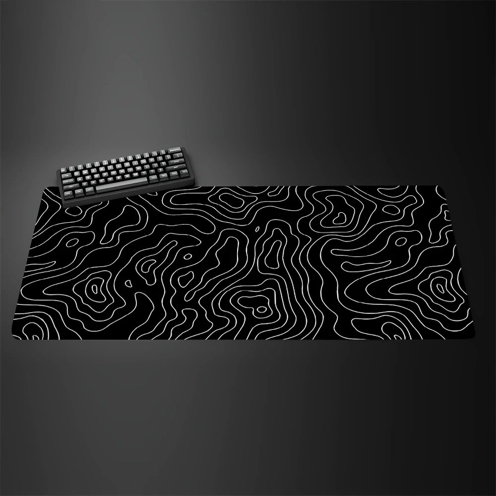 Desk Setup Black And White - Duża podkładka pod mysz dla graczy
