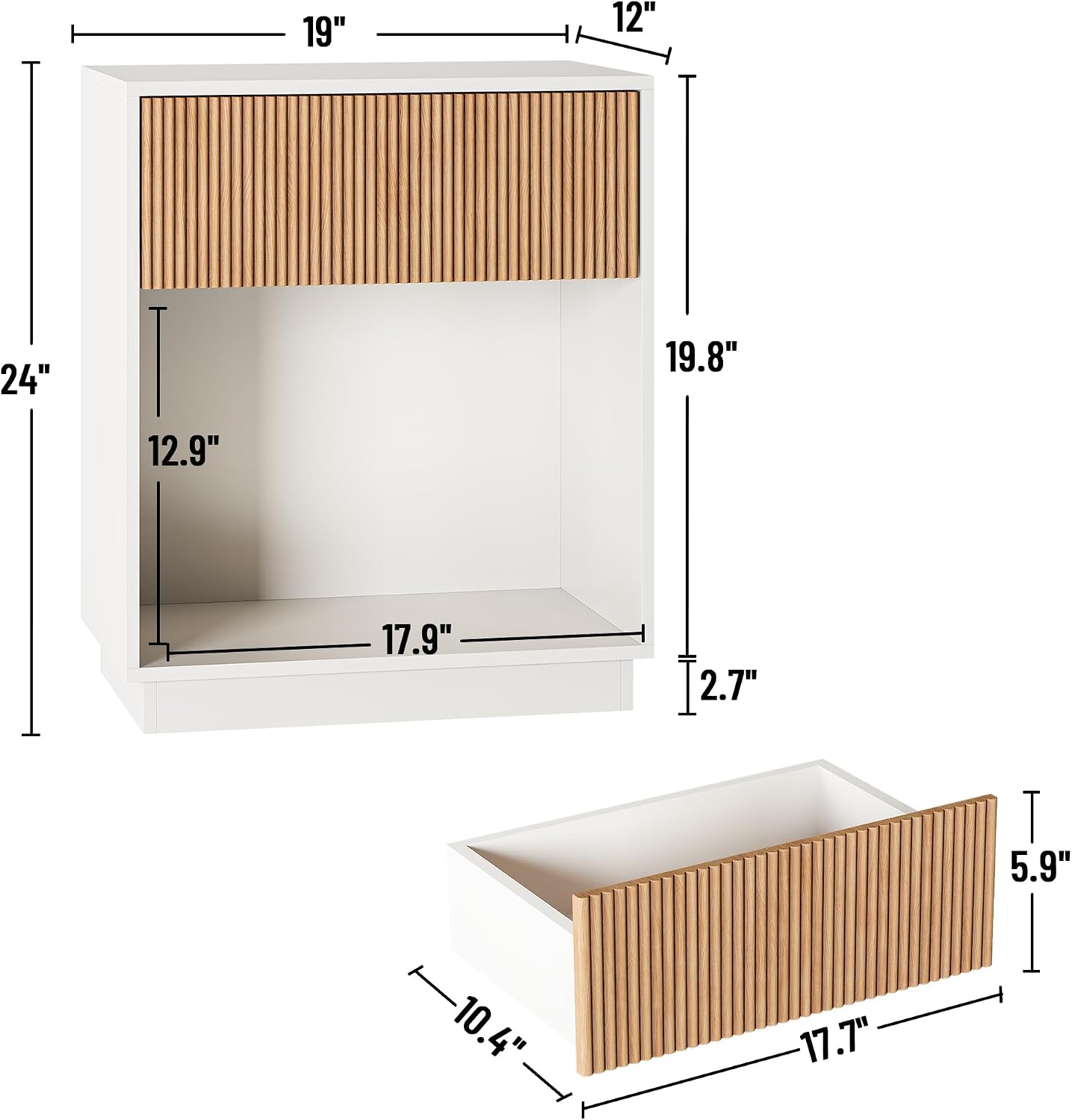 Zestaw 2 szafek nocnych z karb – Desk Setup White recenzja i cena