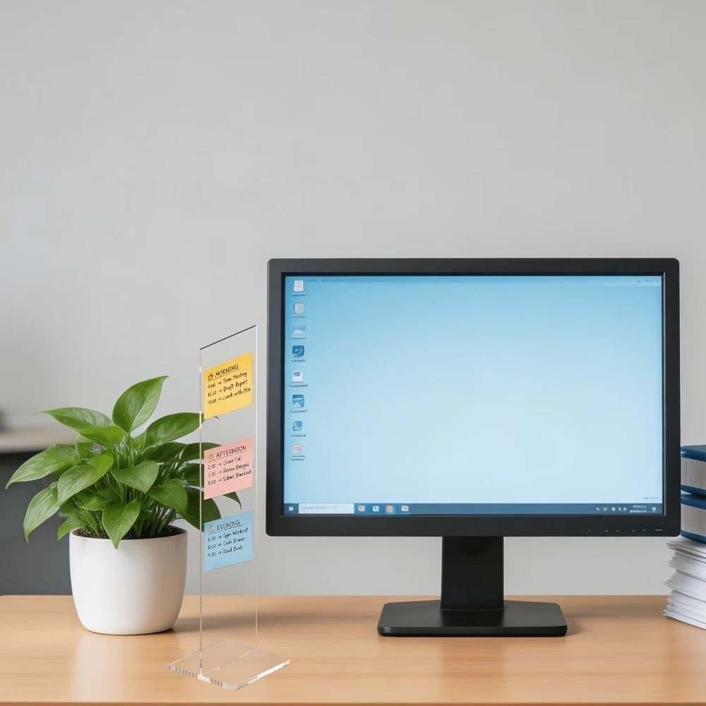 Akrylowa tablica na notatki, o – Sticky Memo Holder recenzja i cena