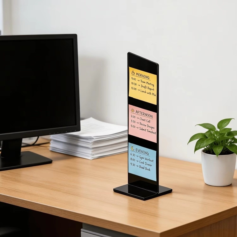 Akrylowa tablica na notatki, o – Sticky Memo Holder recenzja i cena