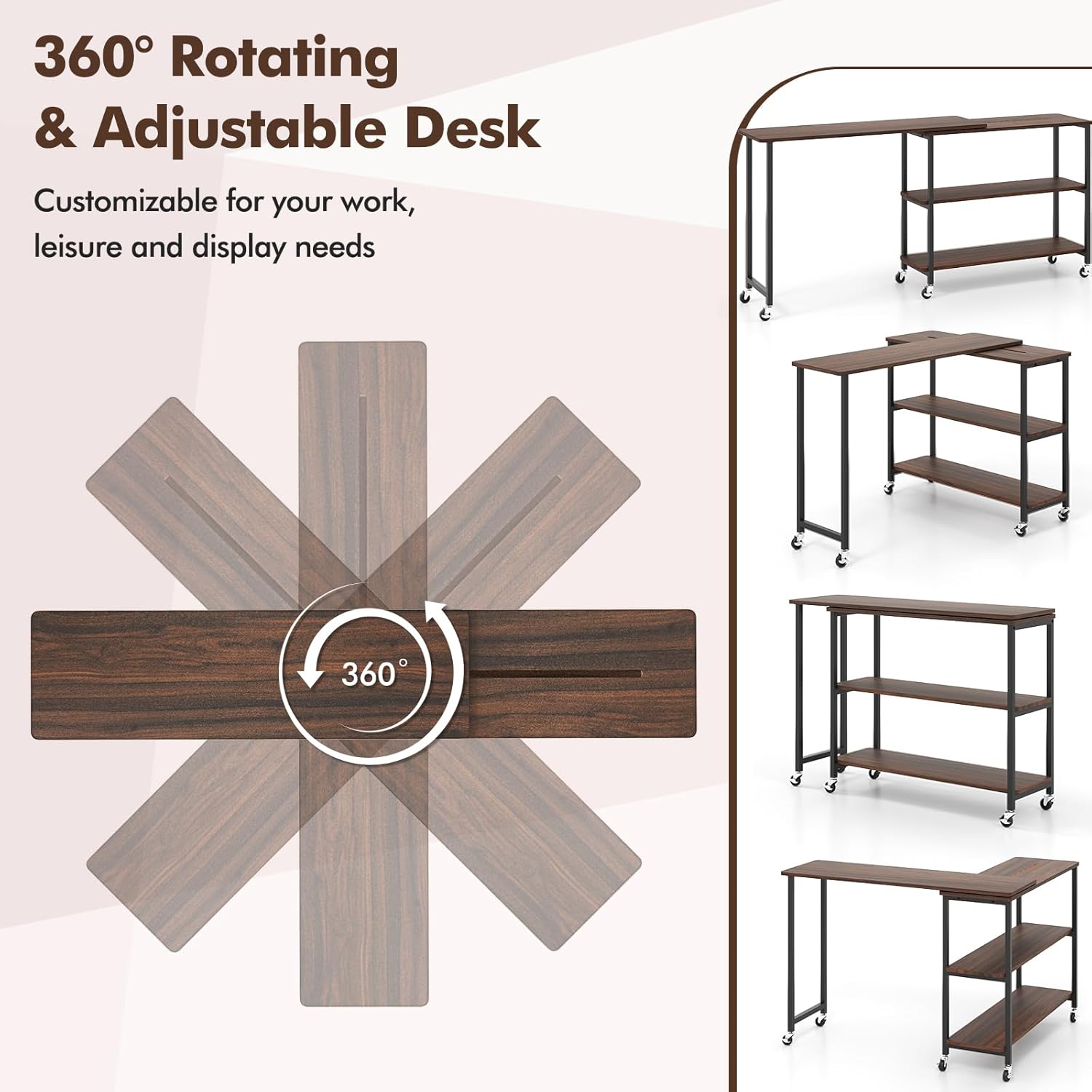 360 °   Obrotowy stolik boczny – Desk Setup Notebook recenzja i cena
