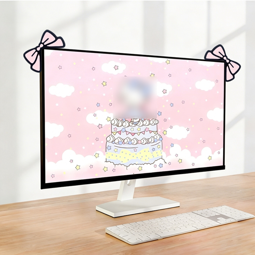 Urocza Różowa Kokardka Dekorac – Desk Setup Laptop And Monitor recenzja i cena