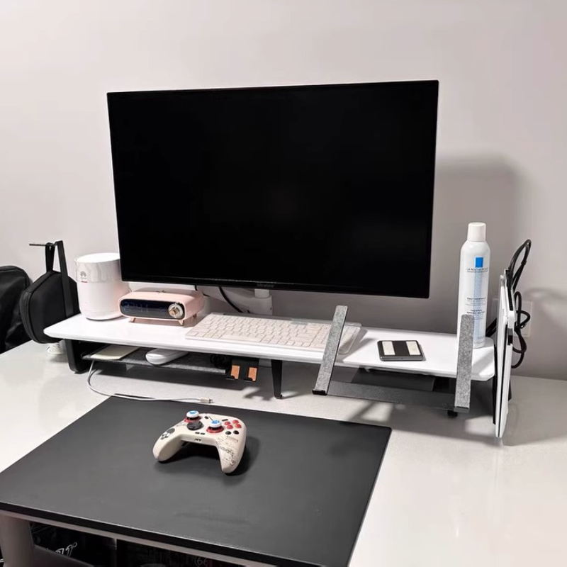 Modułowy podstawka pod monitor – Desk Setup Black And Wood recenzja i cena
