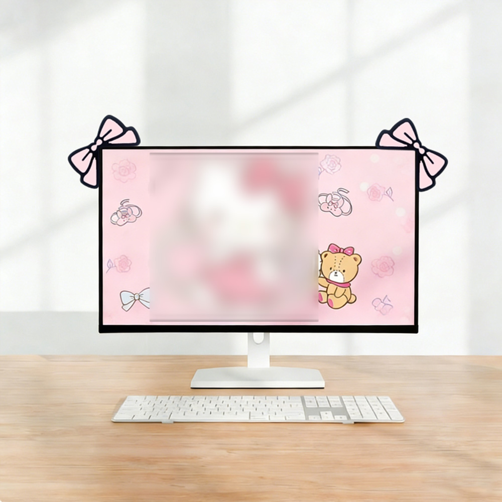 Urocza Różowa Kokardka Dekorac – Desk Setup Laptop And Monitor recenzja i cena