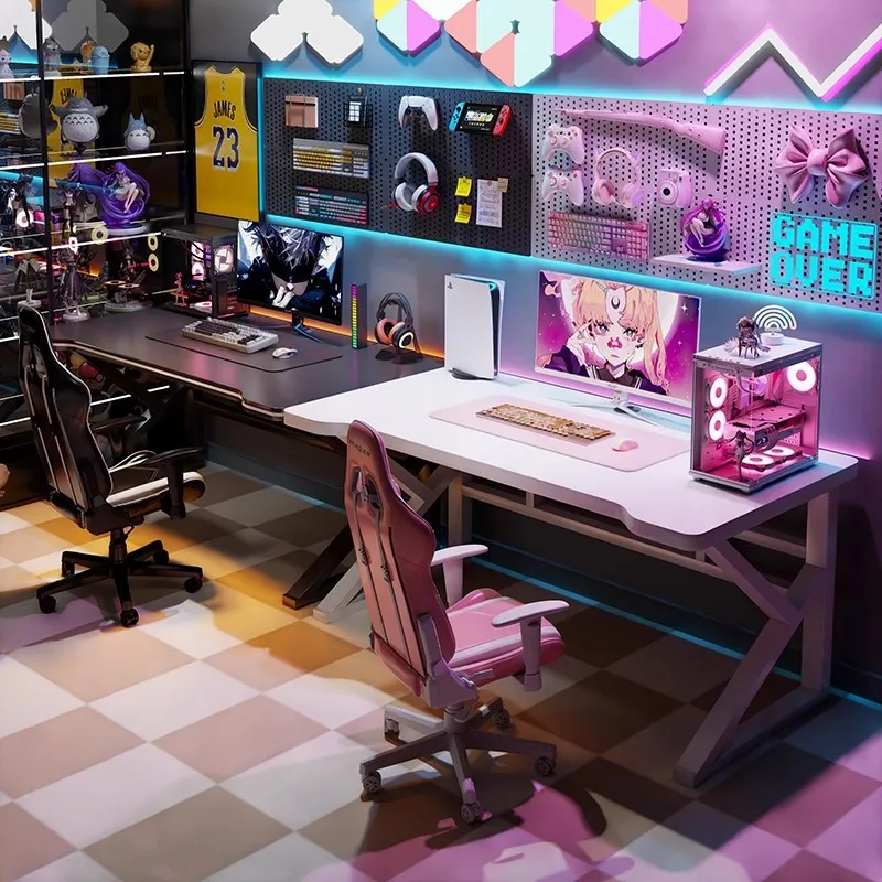 Podwójne biurko gamingowe do e – Desk Setup Pc recenzja i cena